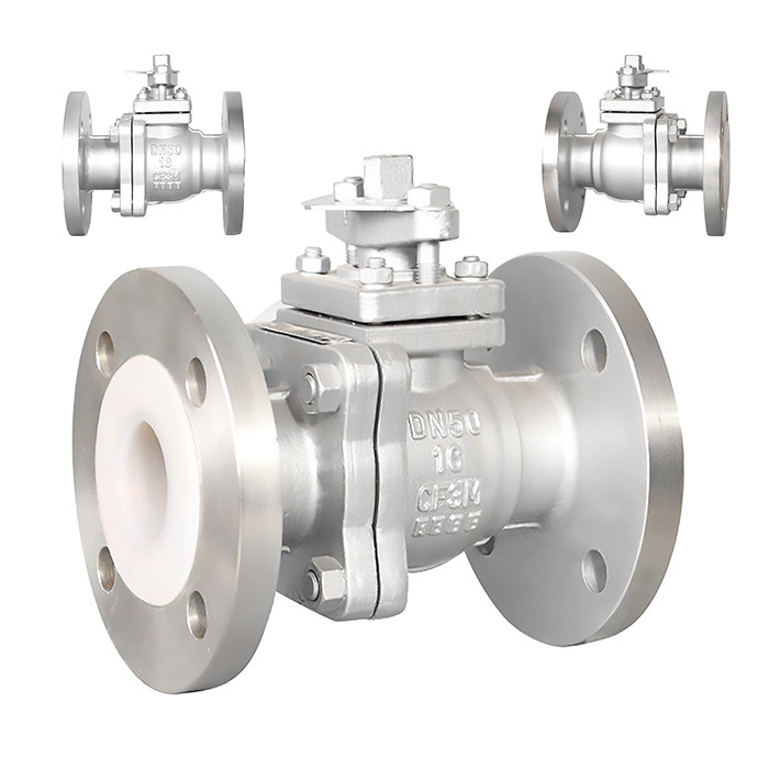 Серебряный PTFE-оформленный шаровой клапан Q41F46-16P Коррозионная стойкость Высокая надежность